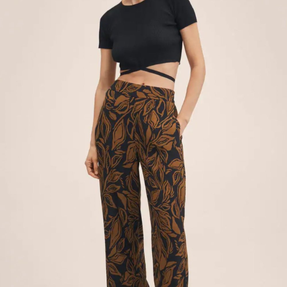Mango Printed Culottes Size Medium NWT
